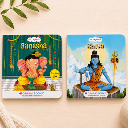 Lil Legends Mythological Tales Blessings of Gods Set of 2 Books for Kids Age 3+ Years - Lord Ganesha & Lord Shiva | Illustrated Hindu Mythology Stories for Children