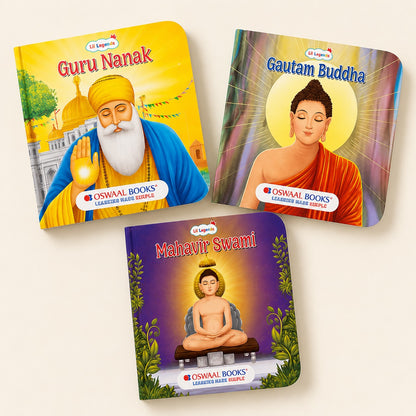 Lil Legends Spiritual Gurus Tales Set of 3 Books for Kids Age 3+ Years - Guru Nanak, Gautam Buddha & Mahavir Swami | Illustrated Stories for Peace, Kindness & Compassion