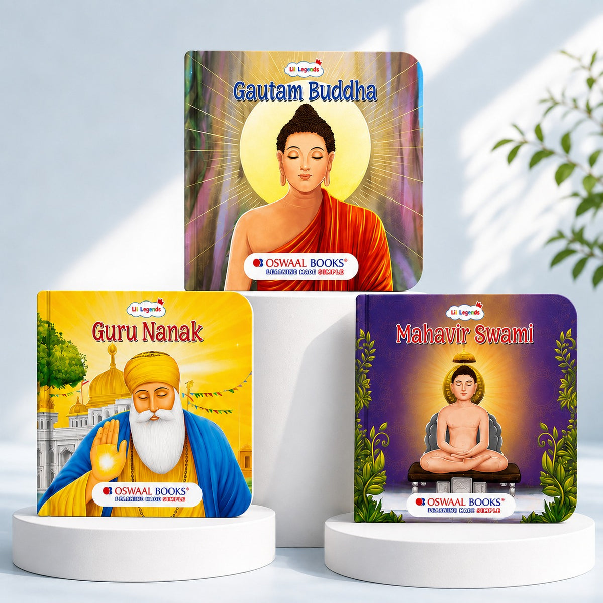 Lil Legends Spiritual Gurus Tales Set of 3 Books for Kids Age 3+ Years - Guru Nanak, Gautam Buddha & Mahavir Swami | Illustrated Stories for Peace, Kindness & Compassion