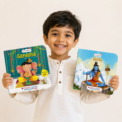 Lil Legends Mythological Tales Blessings of Gods Set of 2 Books for Kids Age 3+ Years - Lord Ganesha & Lord Shiva | Illustrated Hindu Mythology Stories for Children