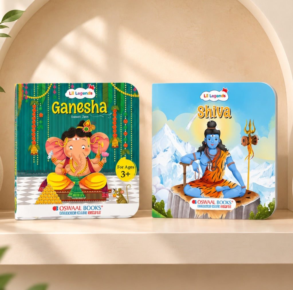 Lil Legends Mythological Tales Blessings of Gods Set of 2 Books for Kids Age 3+ Years - Lord Ganesha & Lord Shiva | Illustrated Hindu Mythology Stories for Children