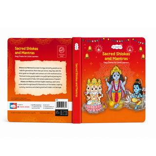 Lil Legends Shlokas & Mantras Padded Board Book for Kids | Sanskrit Prayers & Verses with Illustrations | Cultural Learning Picture Book | Age 2+ Years | Padded Cover Edition