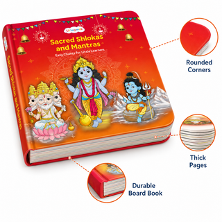 Lil Legends Shlokas & Mantras Padded Board Book for Kids | Sanskrit Prayers & Verses with Illustrations | Cultural Learning Picture Book | Age 2+ Years | Padded Cover Edition