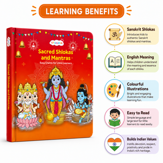 Lil Legends Shlokas & Mantras Padded Board Book for Kids | Sanskrit Prayers & Verses with Illustrations | Cultural Learning Picture Book | Age 2+ Years | Padded Cover Edition