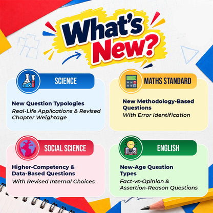 CBSE 20 Combined Sample Question Papers Class 10 Board Exams 2027 | English, Science, Social Science, Maths Standard + Exam Practice Answer Booklet Pack of 5