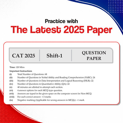 CAT (COMMON ADMISSION TEST) | 25 Years' | Chapter-wise & Topic-wise | Solved Papers | 1993 - 2008 & 2017 - 2025 | For 2026 Exam