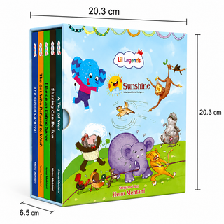 Lil Legends Sunshine Slipcase with 5 Value-based Board Books | Picture Stories for Kids | Enhances Vocabulary, Values, Curiosity, Imagination and Reading Skills | Age 4+