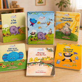 Lil Legends Sunshine Slipcase with 5 Value-based Board Books | Picture Stories for Kids | Enhances Vocabulary, Values, Curiosity, Imagination and Reading Skills | Age 4+
