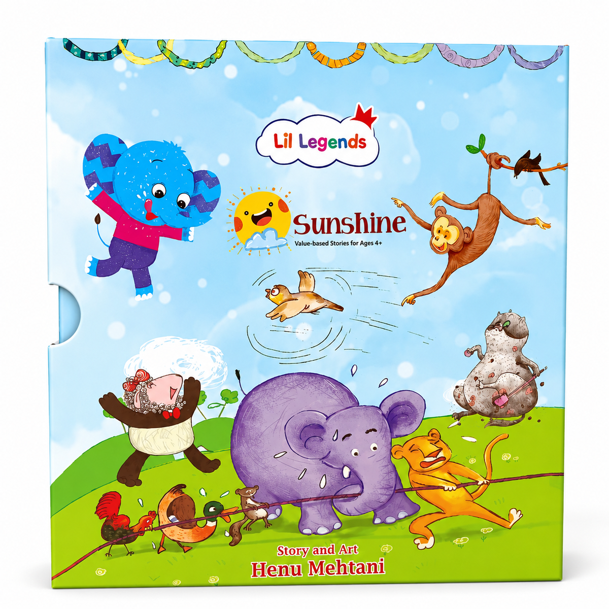 Lil Legends Sunshine Slipcase with 5 Value-based Board Books | Picture Stories for Kids | Enhances Vocabulary, Values, Curiosity, Imagination and Reading Skills | Age 4+