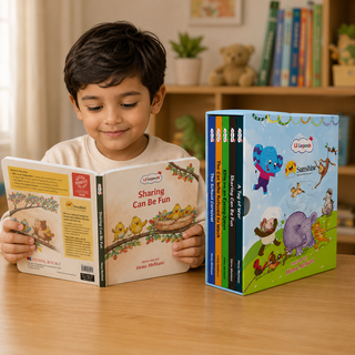 Lil Legends Sunshine Slipcase with 5 Value-based Board Books | Picture Stories for Kids | Enhances Vocabulary, Values, Curiosity, Imagination and Reading Skills | Age 4+