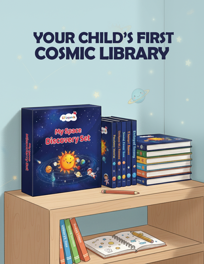 Lil Legends My Space Discovery Set for Kids | 10 Board Books | Mercury, Venus, Earth, Mars, Jupiter, Saturn, Uranus, Neptune, Dwarf Planets and Solar System | Ages 3+ Years