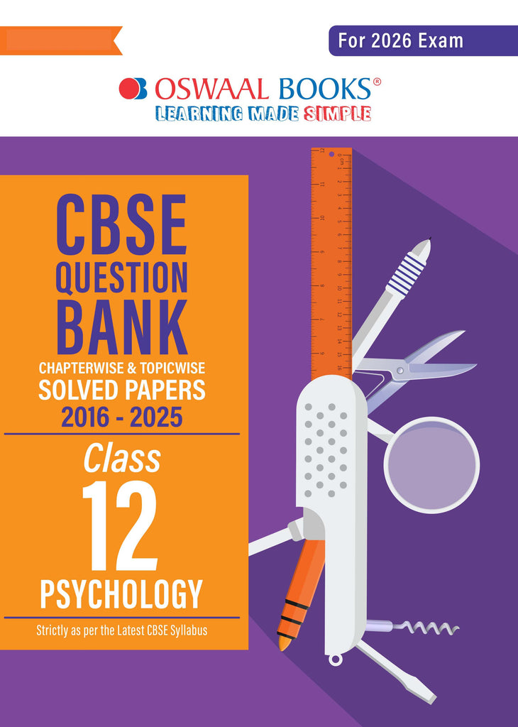 CBSE Question Bank Chapterwise and Topicwise SOLVED PAPERS Class 12 Psychology For Exam 2026