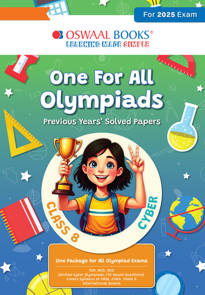 One for All Olympiads Previous Year Solved Papers Class 8 Cyber For 2025 Exam