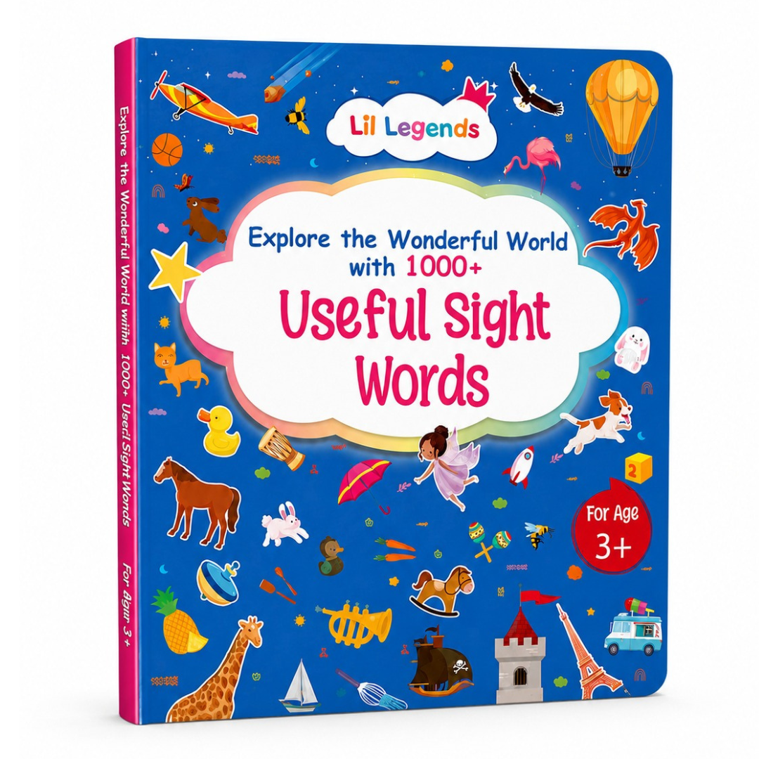 Lil Legends 1000+ Useful Sight Words for Kids Age 3+ Years | Engaging Activity Book to Learn English Words | Early Reading and Vocabulary Book for Preschoolers