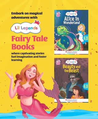 Lil Legends Set of 10 Fairy Tales Gift Box Set for Kids | Cinderella, Snow White, Thumbelina, Little Red Riding Hood and More | Bedtime Picture Stories | Age 2+