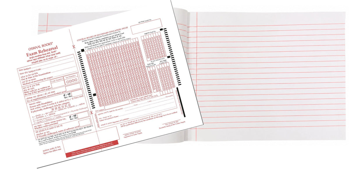 Oswaal CBSE Class 10 Exam Practice Answer Booklet (Pack of 5) | Official Horizontal Format, 22x27.5 cm | 34 Single Line Ruled Pages | Ideal for Class 10 Board Exams & Pre-Boards Preparation