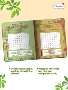 Lil Legends Interactive Learning Book: Word Search Puzzles for Kids Ages 4+ – Fun & Educational for Boosting Vocabulary and Focus