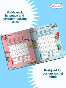 Lil Legends Interactive Learning Book: Word Search Puzzles for Kids Ages 4+ – Fun & Educational for Boosting Vocabulary and Focus