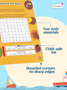 Lil Legends Interactive Learning Book: Word Search Puzzles for Kids Ages 4+ – Fun & Educational for Boosting Vocabulary and Focus