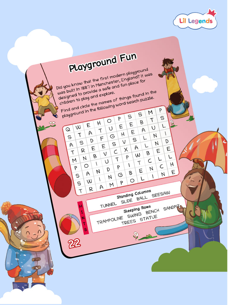 Lil Legends Interactive Learning Book: Word Search Puzzles for Kids Ages 4+ – Fun & Educational for Boosting Vocabulary and Focus