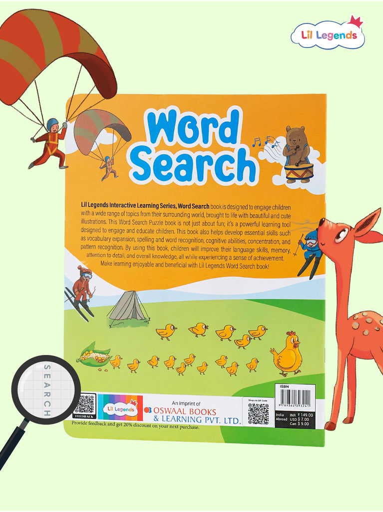 Lil Legends Interactive Learning Book: Word Search Puzzles for Kids Ages 4+ – Fun & Educational for Boosting Vocabulary and Focus