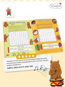 Lil Legends Interactive Learning Book: Word Search Puzzles for Kids Ages 4+ – Fun & Educational for Boosting Vocabulary and Focus