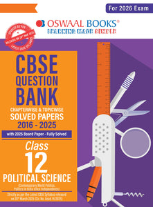 CBSE Question Bank Chapterwise and Topicwise SOLVED PAPERS Class 12 Political Science For Exam 2026