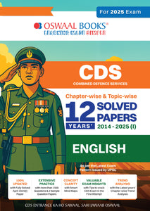 CDS (Combined Defence Services) Chapter-wise & Topic-wise 12 Years' Solved Papers 2014-2025 (I) | English | For 2025 Exam