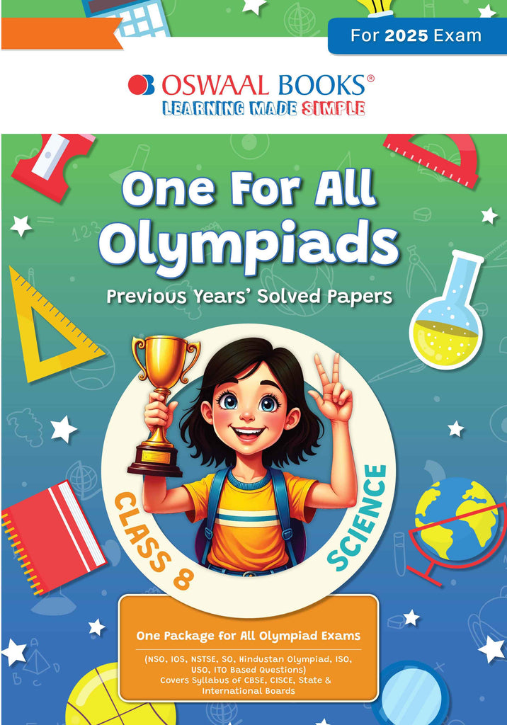 One for All Olympiads Previous Year Solved Papers Class 8 Science For 2025 Exam