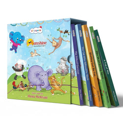 Lil Legends Sunshine Slipcase with 5 Value-based Board Books | Picture Stories for Kids | Enhances Vocabulary, Values, Curiosity, Imagination and Reading Skills | Age 4+