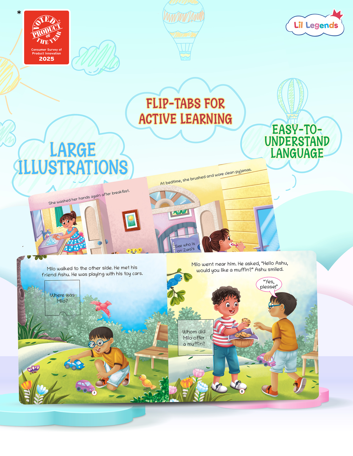 Lil Legends My First Steps to Good Habits | Set of 5 Board Books for Kids | Tidy Up, Patience, Cleanliness, Mindfulness and Calm | Early Life Skills | Slipcase Gift Set | Age 2-6