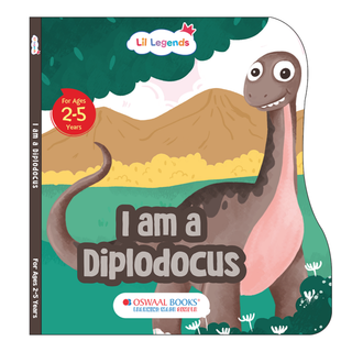 Lil Legends Dino Shaped Board Book for Kids | I am a Diplodocus | Illustrated Dinosaur Story Book | Early Learning Picture Book | Age 2-5 Years | Board Book | Durable Edition