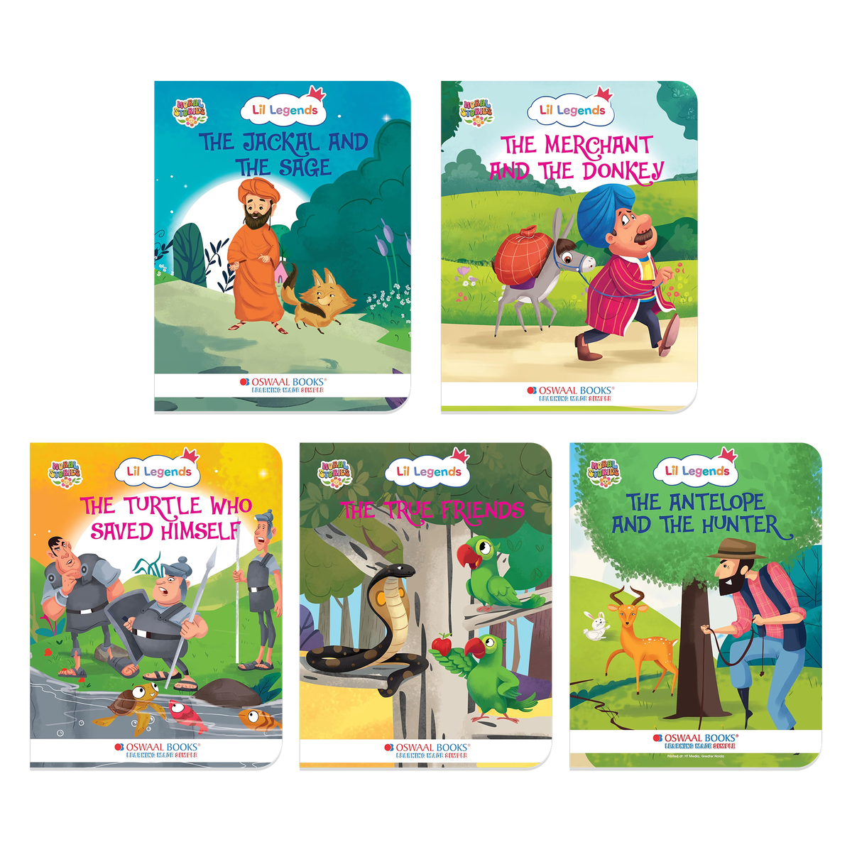 Oswaal Lil Legends Illustrated Moral Stories for Kids Age 2+ Years - Set 2 of 5 Story Books | Short English Bedtime Stories with Colourful Pictures | Picture Books for Early Readers