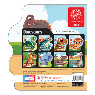 Lil Legends Dino Shaped Board Book for Kids | I am a Spinosaurus | Illustrated Dinosaur Story Book | Early Learning Picture Book | Age 2-5 Years | Board Book | Durable Edition