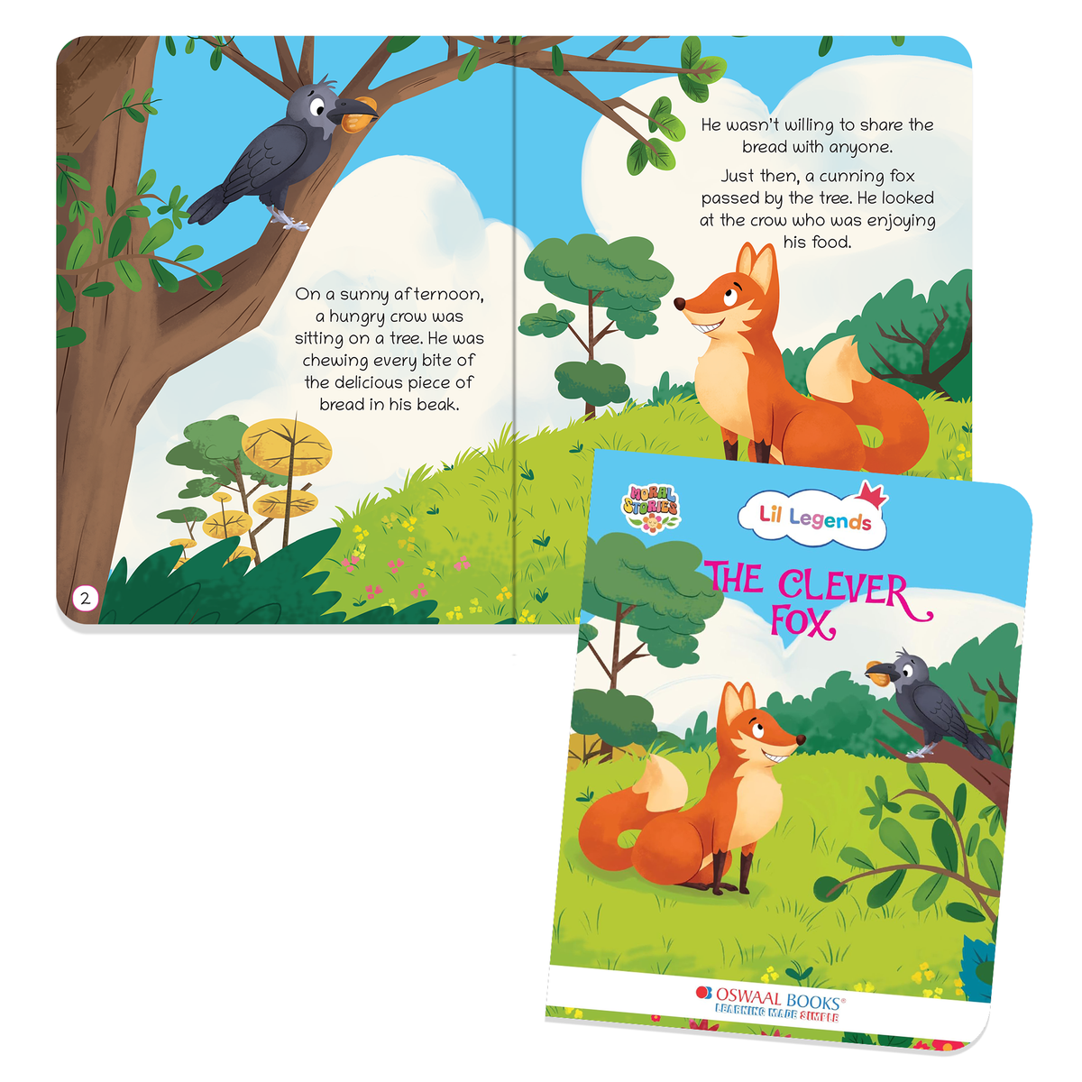 Oswaal Lil Legends Moral Story Books for Kids Age 2+ Years - The Clever Fox | Short English Bedtime Stories with Colourful Illustrations | Picture Book for Early Readers