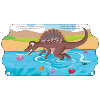 Lil Legends Dino Shaped Board Book for Kids | I am a Spinosaurus | Illustrated Dinosaur Story Book | Early Learning Picture Book | Age 2-5 Years | Board Book | Durable Edition