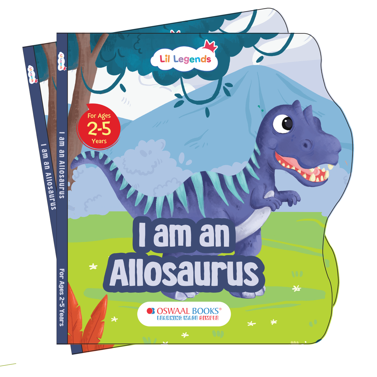 Lil Legends Dino Shaped Board Book for Kids | I am an Allosaurus | Illustrated Dinosaur Story Book | Early Learning Picture Book | Age 2-5 Years | Board Book | Durable Edition