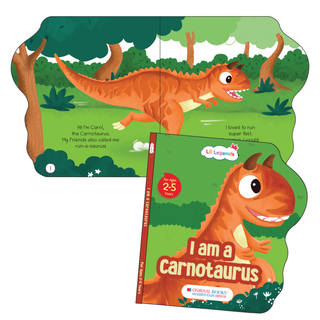 Lil Legends Dino Shaped Board Book for Kids | I am a Carnotaurus | Illustrated Dinosaur Story Book | Early Learning Picture Book | Age 2-5 Years | Board Book | Durable Edition