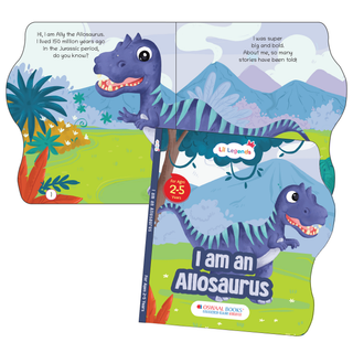 Lil Legends Dino Shaped Board Book for Kids | I am an Allosaurus | Illustrated Dinosaur Story Book | Early Learning Picture Book | Age 2-5 Years | Board Book | Durable Edition