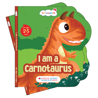 Lil Legends Dino Shaped Board Book for Kids | I am a Carnotaurus | Illustrated Dinosaur Story Book | Early Learning Picture Book | Age 2-5 Years | Board Book | Durable Edition
