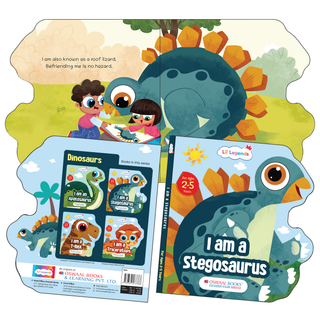 Lil Legends Dino Shaped Board Books for Kids | Set of 4 Books | Triceratops, Stegosaurus, Apatosaurus and T-Rex | Illustrated Dinosaur Picture Books | Ages 2+ Years | Board Book Set