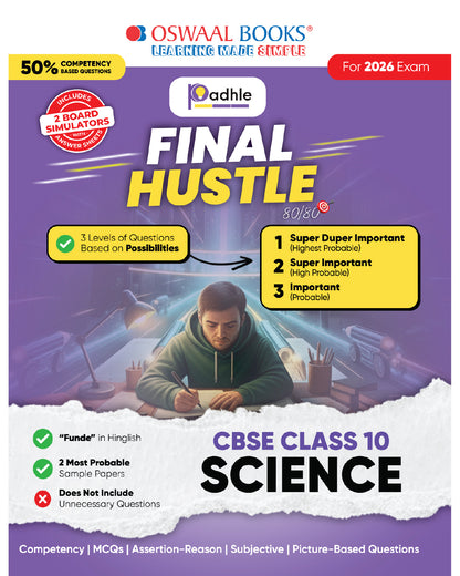 Oswaal Final Hustle for CBSE Class 10 by Padhle with Board Exam Simulators | Science, Social Science, Maths Standard 2026 Final Preparation with Super Duper Imp Qs, Sample Papers, Mind Maps (Set of 3)