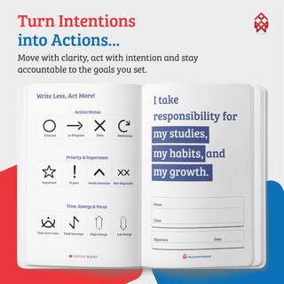 The Growth Playbook Student Journal, Daily Study & Academic Planner for Students | Goal Setting, Habit Tracker, Revision Planner, Pomodoro Tracker & Error Analysis | 280 Guided Pages
