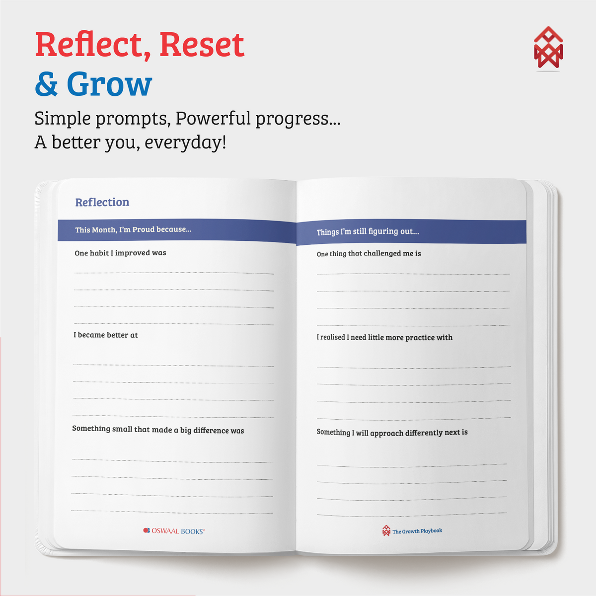 Oswaal The Growth Playbook Student Journal, Daily Study & Academic Planner for Students | Goal Setting, Habit Tracker, Revision Planner, Pomodoro Tracker & Error Analysis | 280 Guided Pages