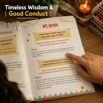 Lil Legends Sacred Shlokas & Mantras Activity Book for Kids Age 3+ Years - Virtue Vibes | Easy-to-Read Hindu Prayers & Chants with Meanings & Activities | Spiritual Learning Book for Children