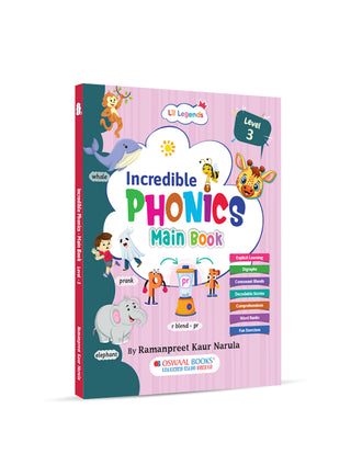 Lil Legends Incredible Phonics Level 3 Main Book for Kids Age 5-7 Years | Digraphs, Consonant Blends & Decodable Stories | Advanced Phonics Workbook for Class 1 Reading Fluency