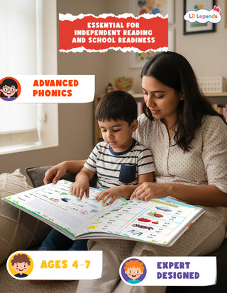 Lil Legends Incredible Phonics Level 3 Main Book for Kids Age 5-7 Years | Digraphs, Consonant Blends & Decodable Stories | Advanced Phonics Workbook for Class 1 Reading Fluency