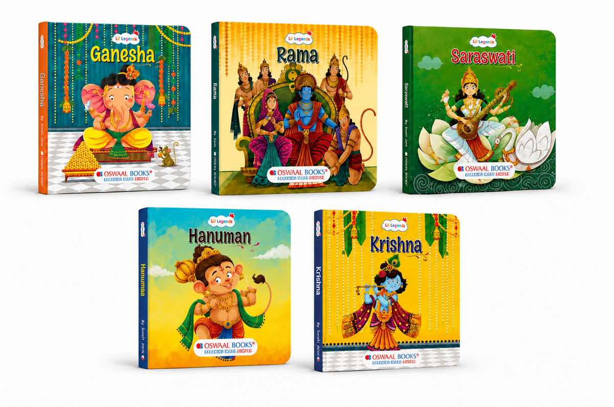 Lil Legends My First Collection of Mythological Tales of Hindu Gods & Goddesses - Set of 5 Board Books for Kids Age 3+ Years | Lord Ganesha, Hanuman, Krishna, Rama & Goddess Saraswati