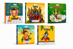 Lil Legends My First Collection of Mythological Tales of Hindu Gods & Goddesses - Set of 5 Board Books for Kids Age 3+ Years | Lord Ganesha, Hanuman, Krishna, Rama & Goddess Saraswati
