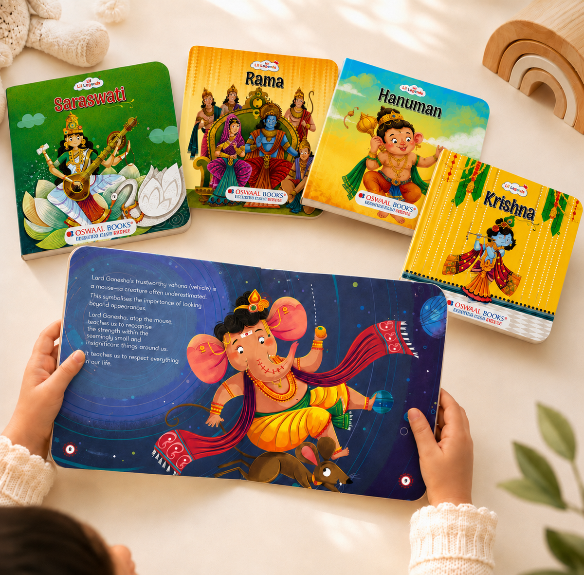 Lil Legends My First Collection of Mythological Tales of Hindu Gods & Goddesses - Set of 5 Board Books for Kids Age 3+ Years | Lord Ganesha, Hanuman, Krishna, Rama & Goddess Saraswati